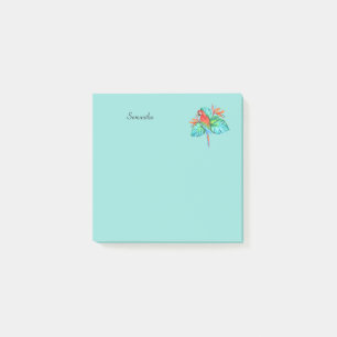 Tropische Macaw Parrot Gepersonaliseerd 3x3 Post-i Post-it® Notes