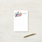 Tropische Macaw Parrot gepersonaliseerd 4x6 Post-it® Notes (Op bureau)