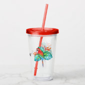 Tropische Macaw Parrot gepersonaliseerd Acryl Drinkbeker (Achterkant)