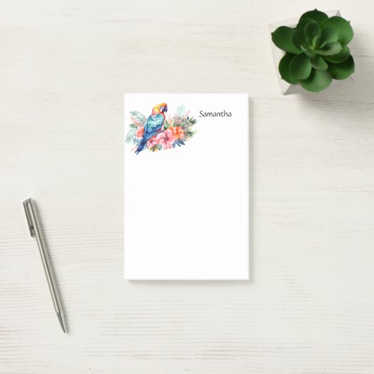 Tropische Macaw Parrot gepersonaliseerd Post-it® Notes (Kantoor)