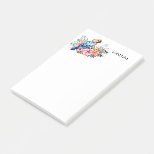 Tropische Macaw Parrot gepersonaliseerd Post-it® Notes (Schuin)