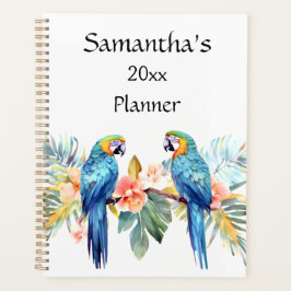 Tropische Macaw Parrot Gepersonaliseerde Planner