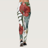 Tropische  Macaw Parrot Hibiscus Leggings (Achterkant)