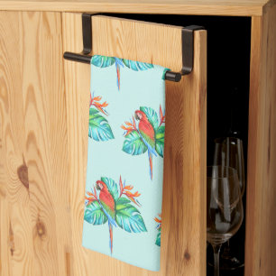 Tropische Macaw Parrot keukenhanddoek