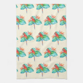 Tropische Macaw Parrot Tan keukenhanddoek (Verticaal)