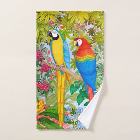 Tropische Macaw Parrots Bath Towel Set Bad Handdoek (Handdoek)