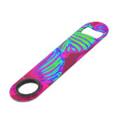 Tropische magenta laat flesopening achter speed flessenopener (Voorkant Gekanteld)