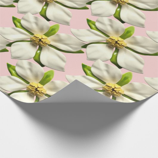 Tropische Magnolia Bloesem Bloem Lente Bruiloft Cadeaupapier (Hoek)