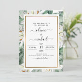 Tropische Magnolia Floral Wedding Invitation Flyer Kaart (Staand voorkant)
