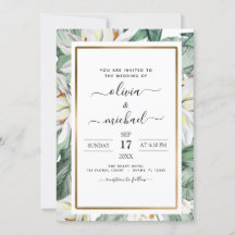 Tropische Magnolia Floral Wedding Invitation Flyer
