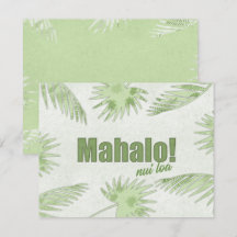 Tropische Mahalo Nui Loa-Kaart (papiersnijeffect)