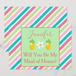 Tropische Maid of Honor Voorstel Ananas Thema Kaart