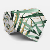 Tropische Majesteit Palm Gold Fronds Wedding Strop Stropdas (Opgerold)