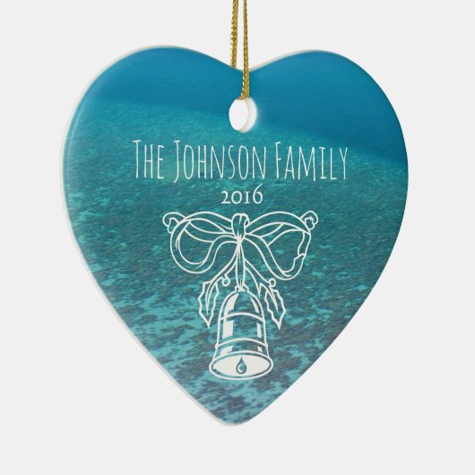 Tropische Maldiven Blue Ocean Custom Keramisch Ornament (Rechts)