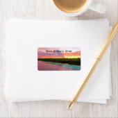 Tropische Maldiven Palm Trees Island Beach Sunset Etiket (Insitu)