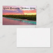 Tropische Maldiven Palm Trees Island Beach Sunset Visitekaartje (Voorkant / Achterkant)