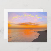 Tropische Maldiven Sandy Beach Evening Sunset Briefkaart (Voorkant / Achterkant)