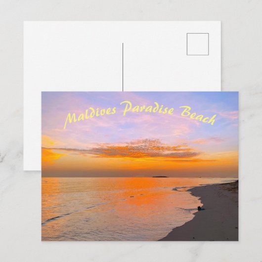 Tropische Maldiven Sandy Beach Evening Sunset Briefkaart (Voorkant / Achterkant)