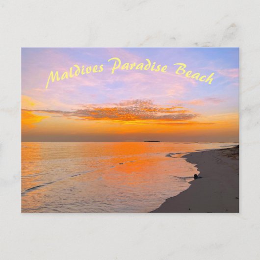Tropische Maldiven Sandy Beach Evening Sunset Briefkaart (Voorkant)