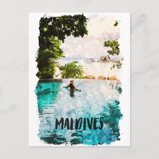 Tropische Malediven landschap van de Indische Ocea Briefkaart (Voorkant)