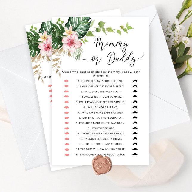 Tropische mama of papa baby shower spel (Creator heeft geüpload)