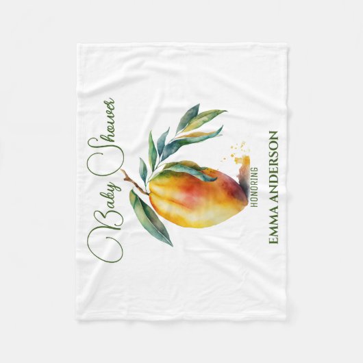 Tropische Mango | Baby Shower Fleece Deken (Voorkant)