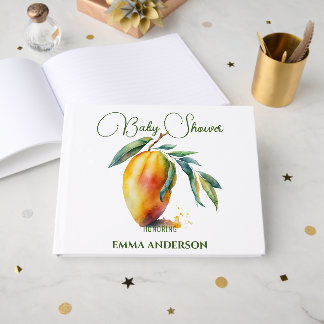Tropische Mango | Baby Shower Gastenboek