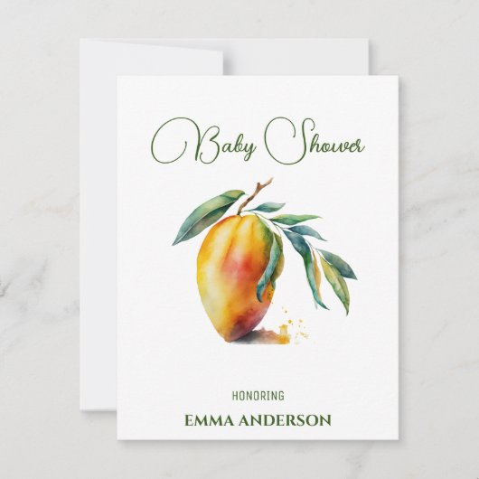Tropische Mango | Baby Shower Kaart (Voorkant)