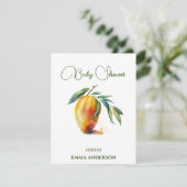 Tropische Mango | Baby Shower Kaart (Staand voorkant)