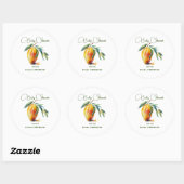 Tropische Mango | Baby Shower Ronde Sticker (Vel)