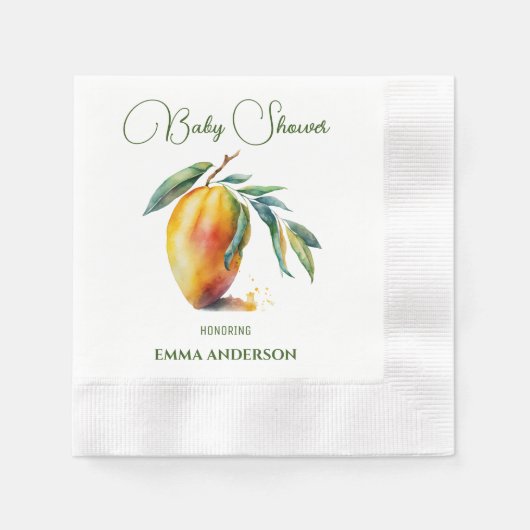 Tropische Mango | BABY SHOWER Servet (Voorkant)