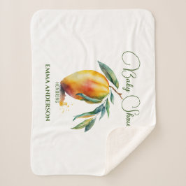 Tropische Mango | Baby Shower Sherpa Deken