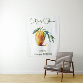 Tropische Mango | Baby Shower Wandkleed