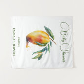 Tropische Mango | Baby Shower Wandkleed (Voorkant (horizontaal))