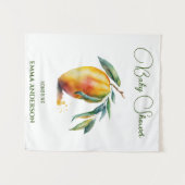 Tropische Mango | Baby Shower Wandkleed (Voorkant (horizontaal))