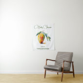 Tropische Mango | Baby Shower Wandkleed (In situ)