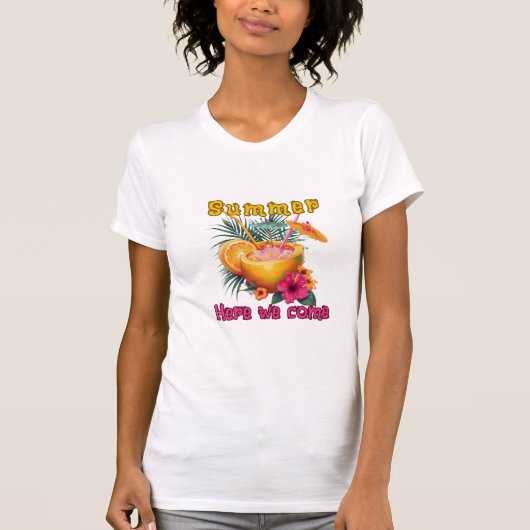 Tropische Mango Cocktail Vibes, vrouwen slim fit t T-shirt (Voorkant)