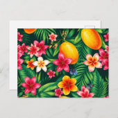 Tropische mango en palmblad patroon briefkaart (Voorkant / Achterkant)