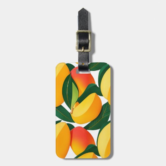 Tropische mango tango gepersonaliseerd bagagelabel (Voorkant verticaal)