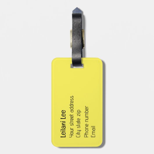 Tropische mango tango gepersonaliseerd bagagelabel (Achterkant verticaal)