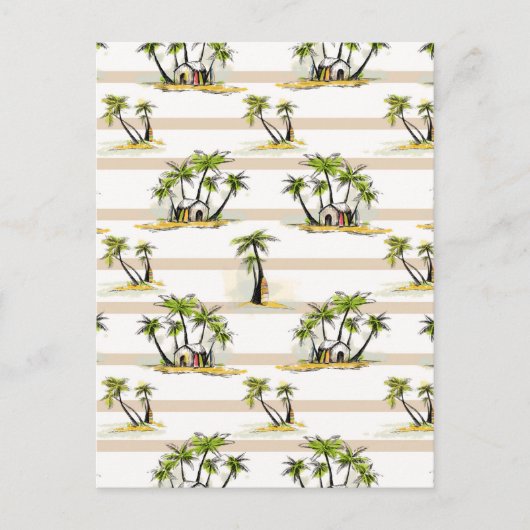 Tropische mantel en palmen briefkaart (Voorkant)