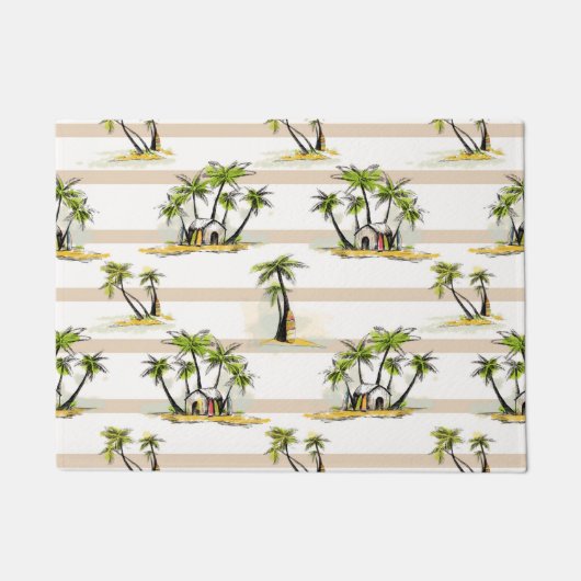 Tropische mantel en palmen deurmat (Voorkant)