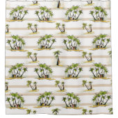 Tropische mantel en palmen douchegordijn (Voorkant)