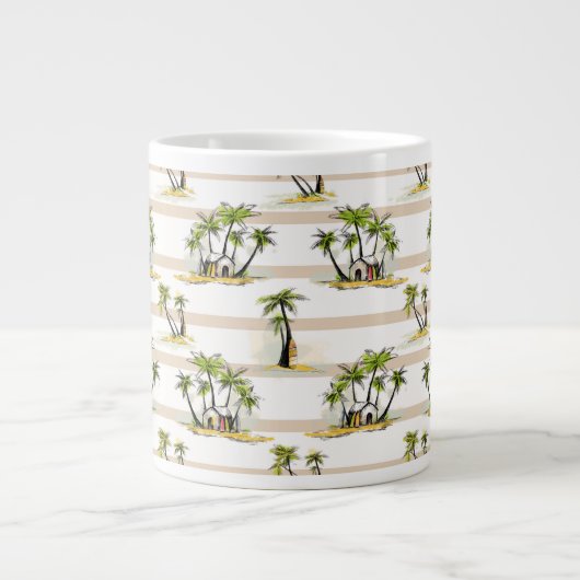 Tropische mantel en palmen grote koffiekop (Voorkant)