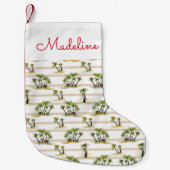 Tropische mantel en palmen | Jouw namen toevoegen Kleine Kerstsok (Voorkant)