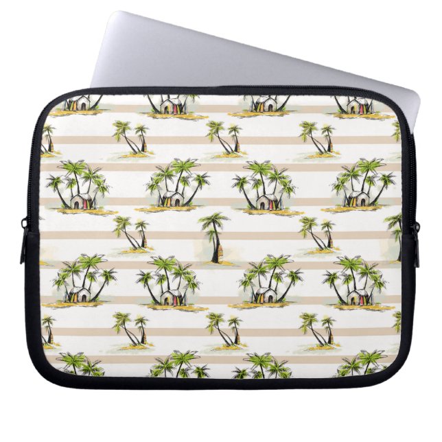 Tropische mantel en palmen laptop sleeve (Voorkant)