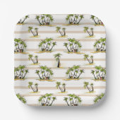 Tropische mantel en palmen papieren bordje (Voorkant)