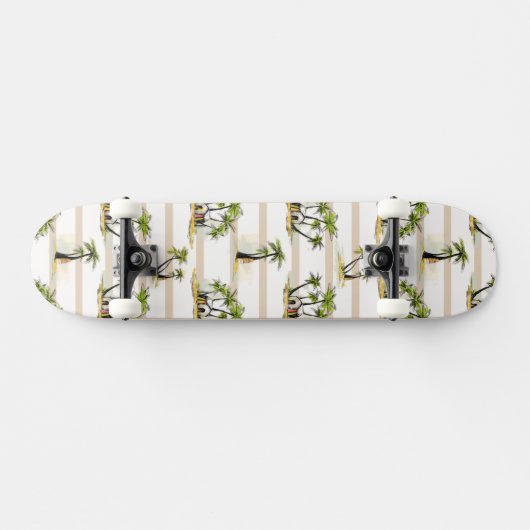 Tropische mantel en palmen skateboard (Horizontaal)