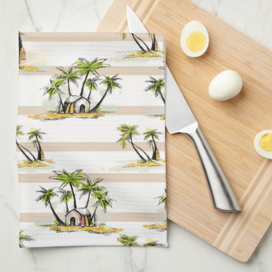 Tropische mantel en palmen theedoek (Quarter Fold)