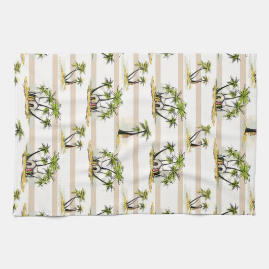Tropische mantel en palmen theedoek (Horizontaal)